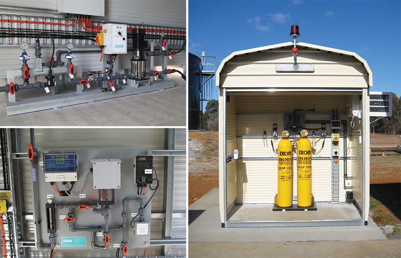 The image shows the IXOM WTS Chlorine Cylinder CDU Storage & Dosing System