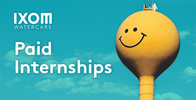 image showing a smiling water tank promoting paid internships