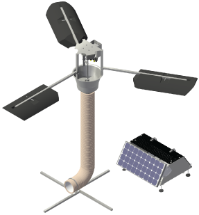 image drawing of the SolarBee® SB500PWc Potable Water Storage Tank Mixer