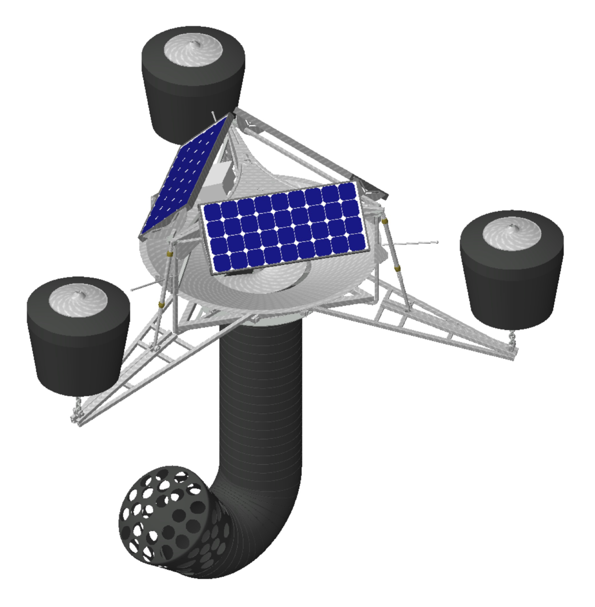 drawn image depicting a SolarBee SB7500LH Hypolimnetic Lake Circulator