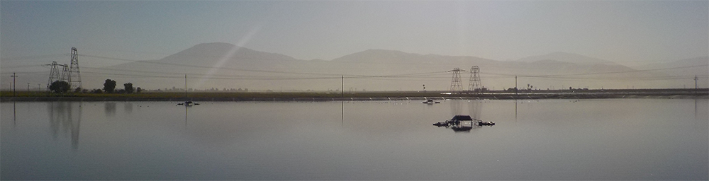 SolarBee floating wastewater mixers in a lagoon pond system