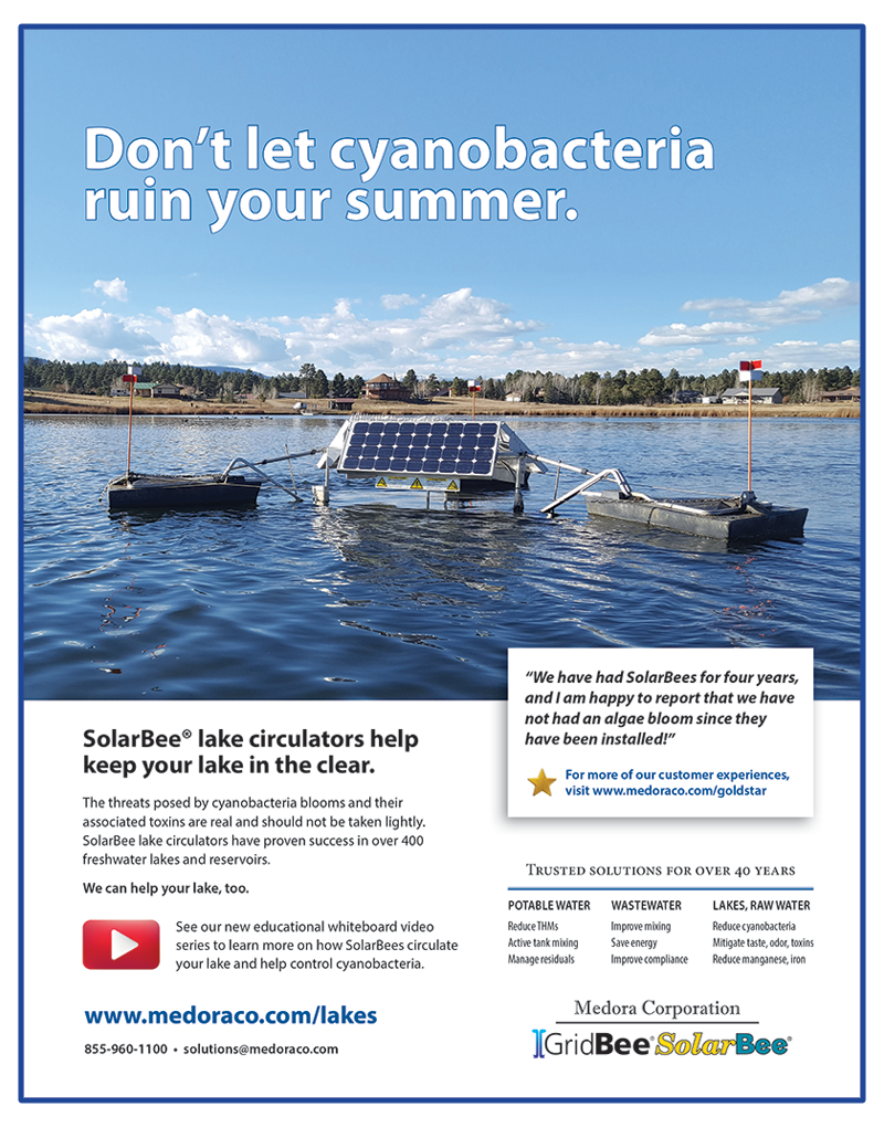 Your lake can stay in the clear with SolarBee® image lake cyanobacteria control with circulation ad
