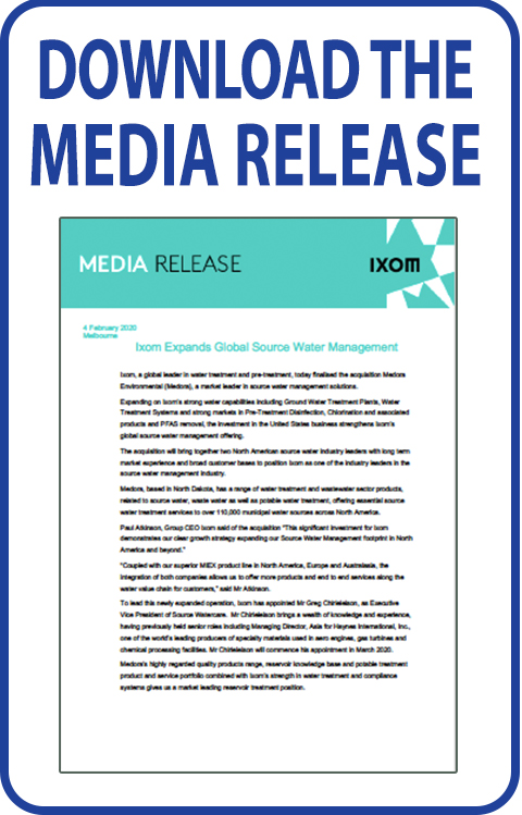 image linking to Media Release document for Ixom acquisition of Medora Corporation