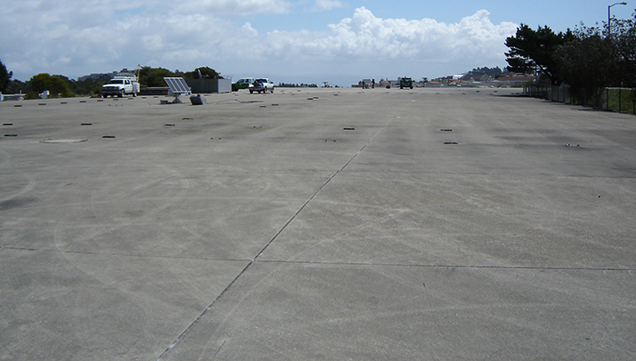 view of topside if potable mega reservoir utilizing solar powered mixers